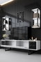 Hanah Home Mueble de TV Black Line - Blanco y Negro